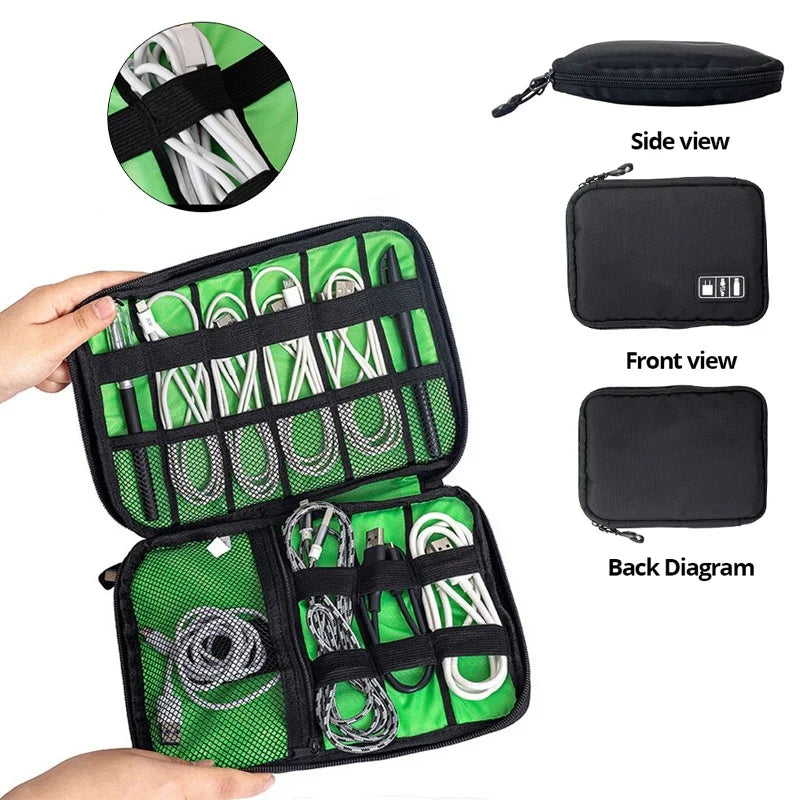 Large Capacity Portable Travel Waterproof Electronics Cable Organizer Zpaxo