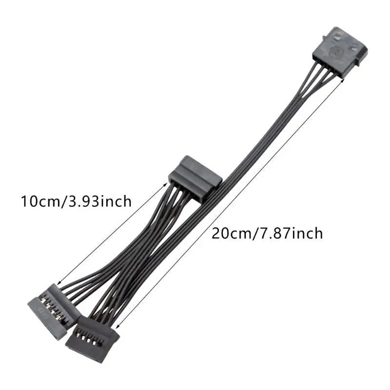 652F 15Pin Male to 3/4/5/6 4Pin Female Power Extension Cable Hard Drive Power Supply Zpaxo