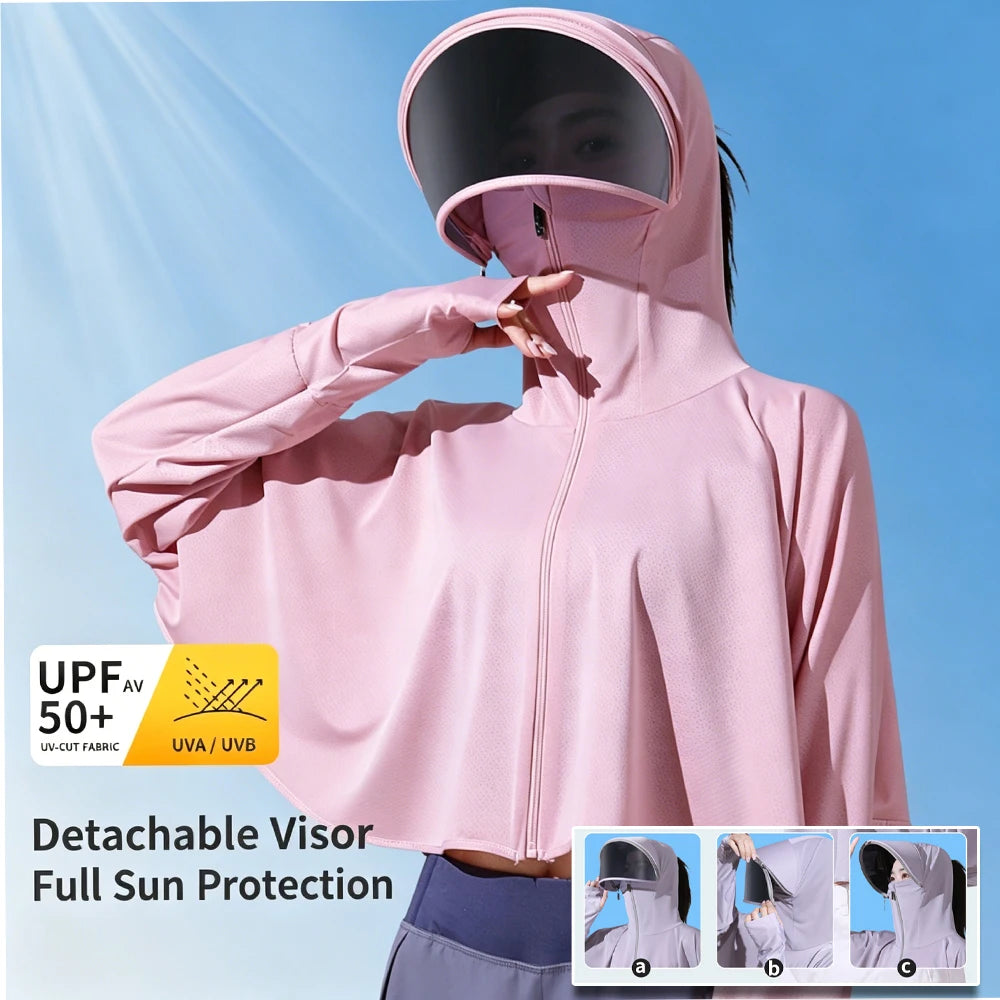 Women's Summer Ice Silk Sun Protection Jacket Lightweight Breathable