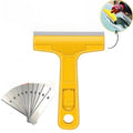 100mm Glass & Tile Scraper Knife – 10 Blades Included Scraper Hand Tool Zpaxo yellow