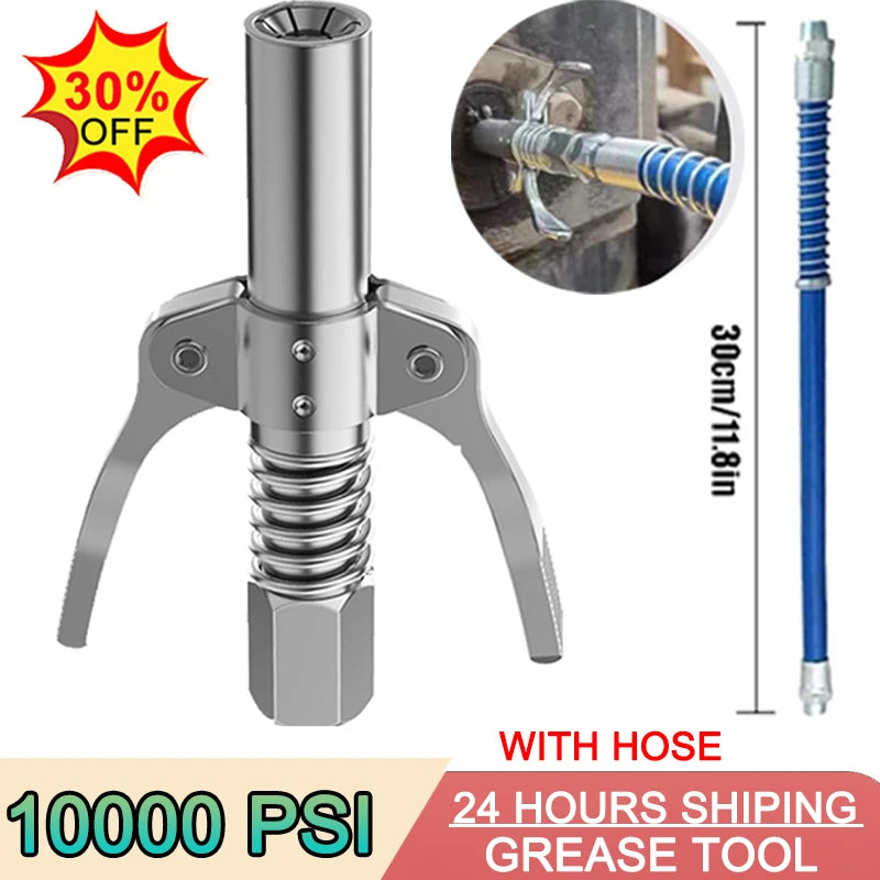 Mini Grease Gun Coupler 10000 PSI – Stainless Steel Lube Tool