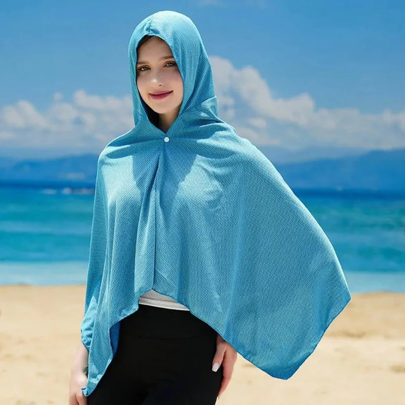 60 Ice Cool Towel Beach Poncho Cover Up Quick Dry Absorbent Oversized Zpaxo