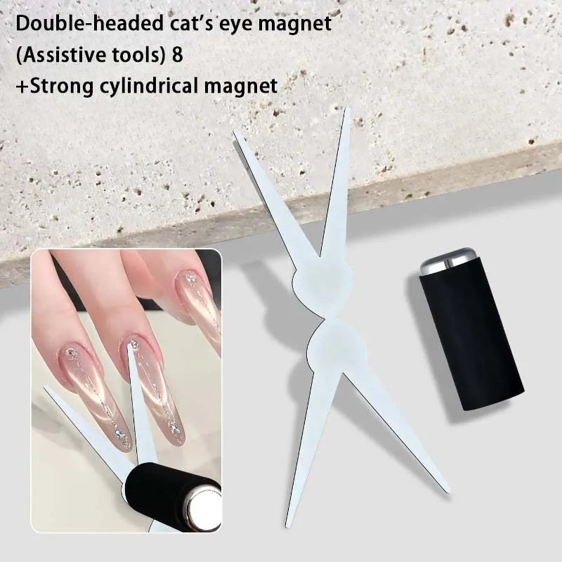 Double-head French Cat Eye Nail Magnet V-shaped Magnetic Combination