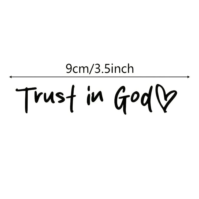 Trust in God Heart Car Mirror Sticker – Waterproof Decal