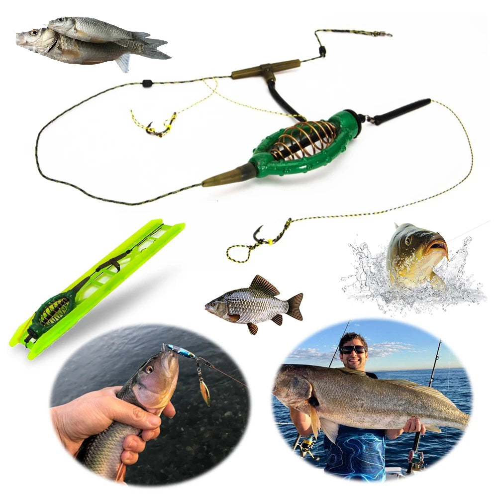 Fishing Trap Basket Long Line Carp Nesting Device Hooks Rigs Hair