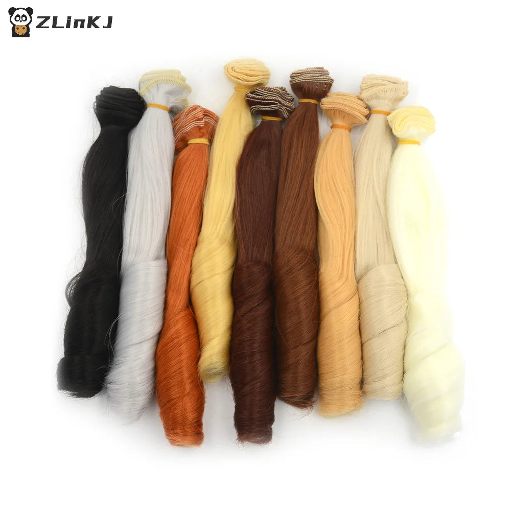 ▶1Pcs 20CM Handmade Wavy Doll Wigs For 1/3 1/4 1/6 Doll Diy Hair Zpaxo