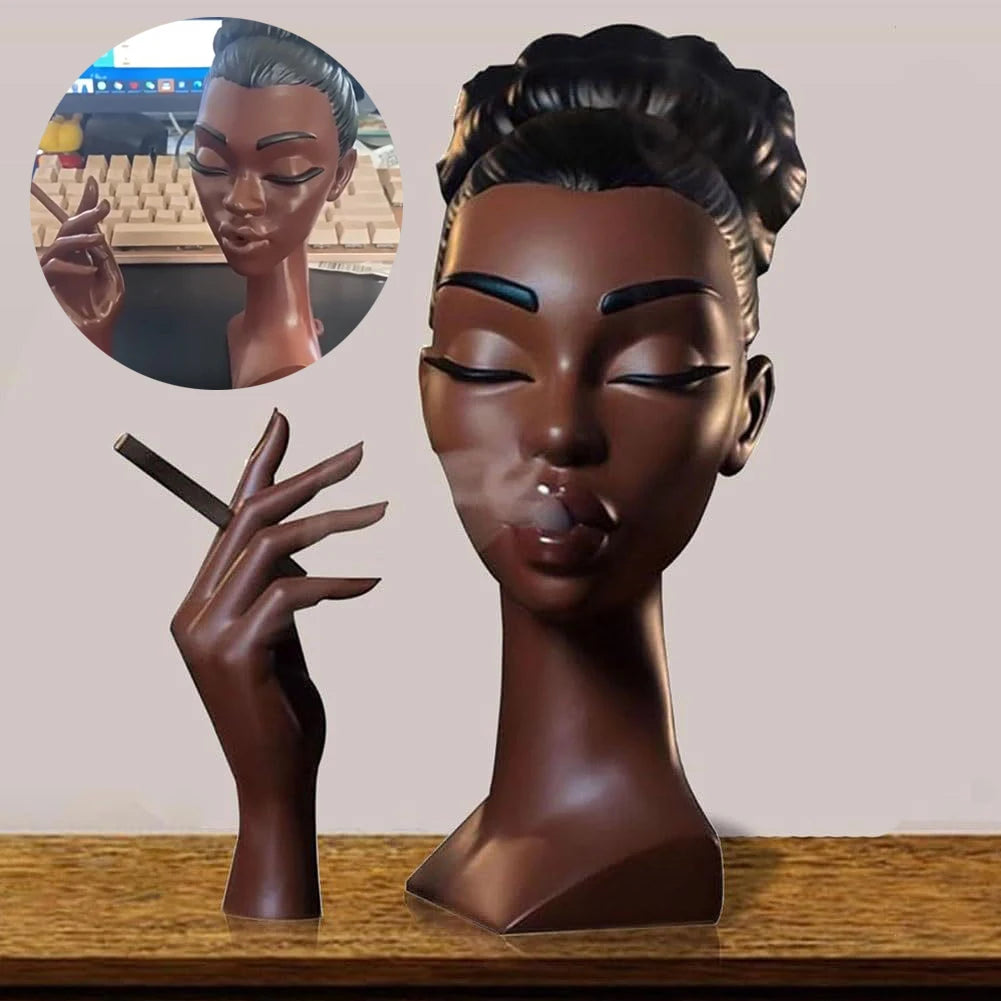 Elegant Black Women Head Incense Burner Headscents Incense Holder Black Woman Incense Burner Head Black Women Home Decoration Zpaxo