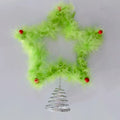 Green Star Christmas Tree Topper – Plush & Iron Ornament Christmas Tree Topper Zpaxo Green