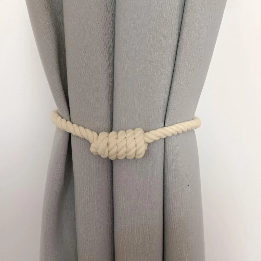 2-Pack Magnetic Curtain Tiebacks – Boho Rope Drape Holdbacks Curtain Tiebacks Zpaxo