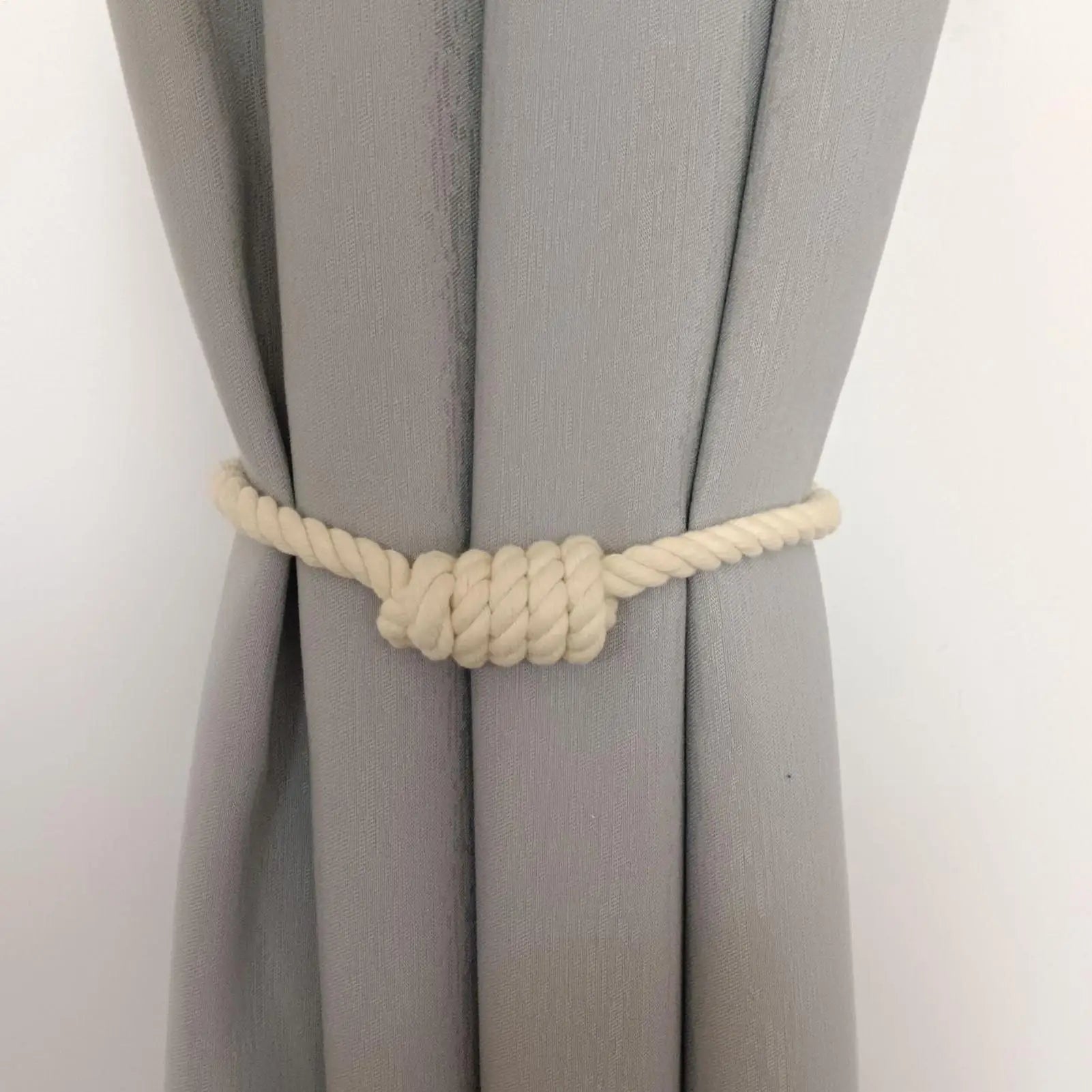 2-Pack Magnetic Curtain Tiebacks – Boho Rope Drape Holdbacks Curtain Tiebacks Zpaxo