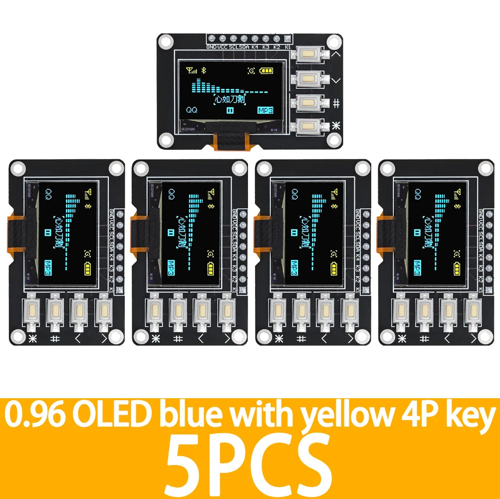 SSD1106/SSD1315 0.96/1.3" OLED Keypad Module – 4x4 16-Key Combo for Arduino DIY Zpaxo 5pcs yellow BLUE 4p