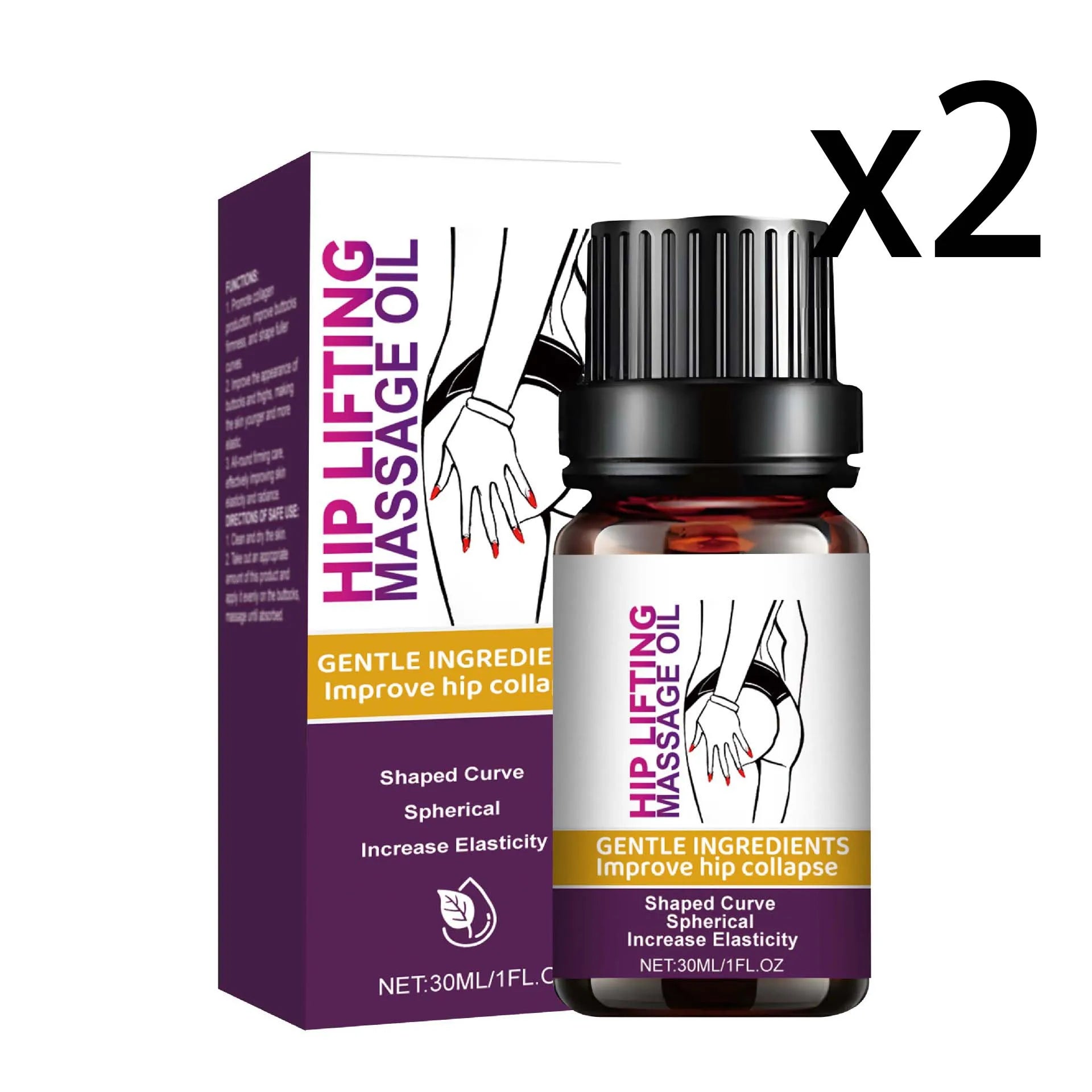 Ricinus Hip Firming Massage Oil | Collagen & Body Shaping 30ml Body Firming Oil Zpaxo 2x30ml 30ml