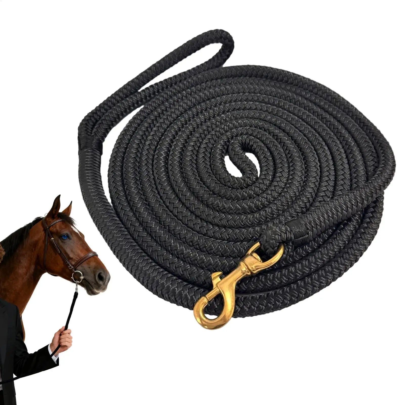 Horse Lunge Line Performance Horse Line Tack Equine Lunge Lead with Quick Halter for Daily Outside Barn Farm Pasture Stable Zpaxo