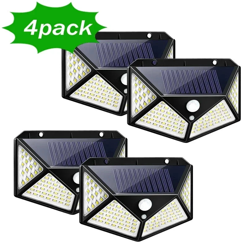 100 LED Solar Motion Sensor Wall Light – IP65 Outdoor Lamp