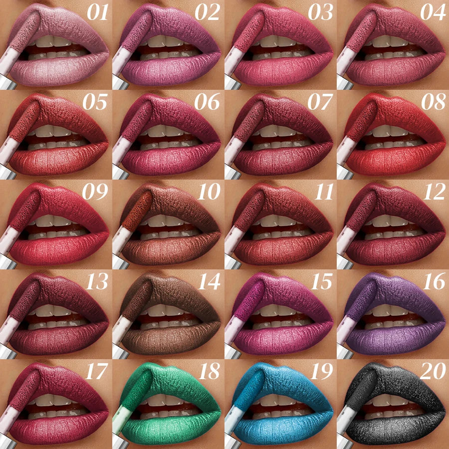 20-colors Glitter Lip Glaze Waterproof Diamond Shimmer Gloss