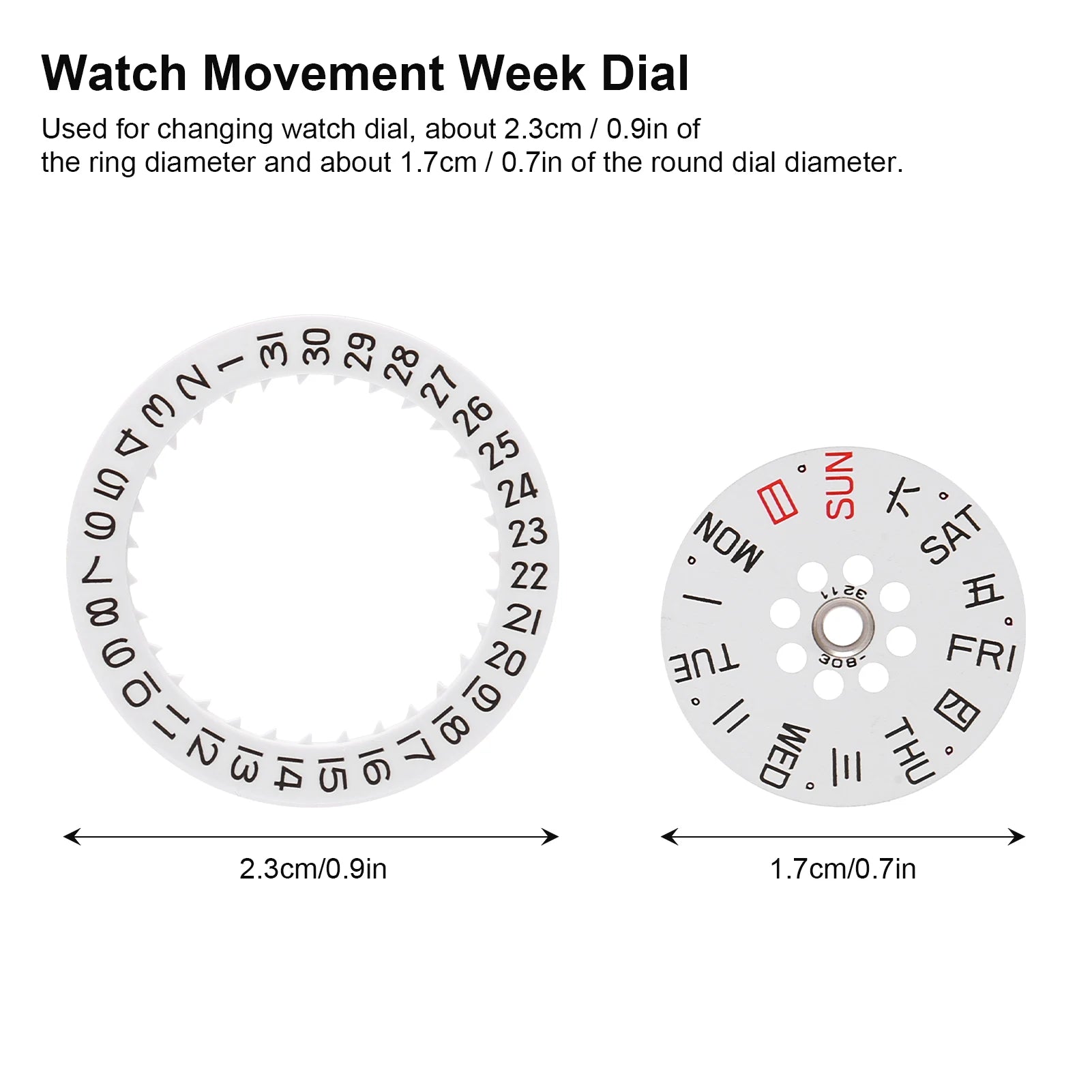 Watch Date Wheel Day Ring Circle Calendar Dail Miyota 8200 8205