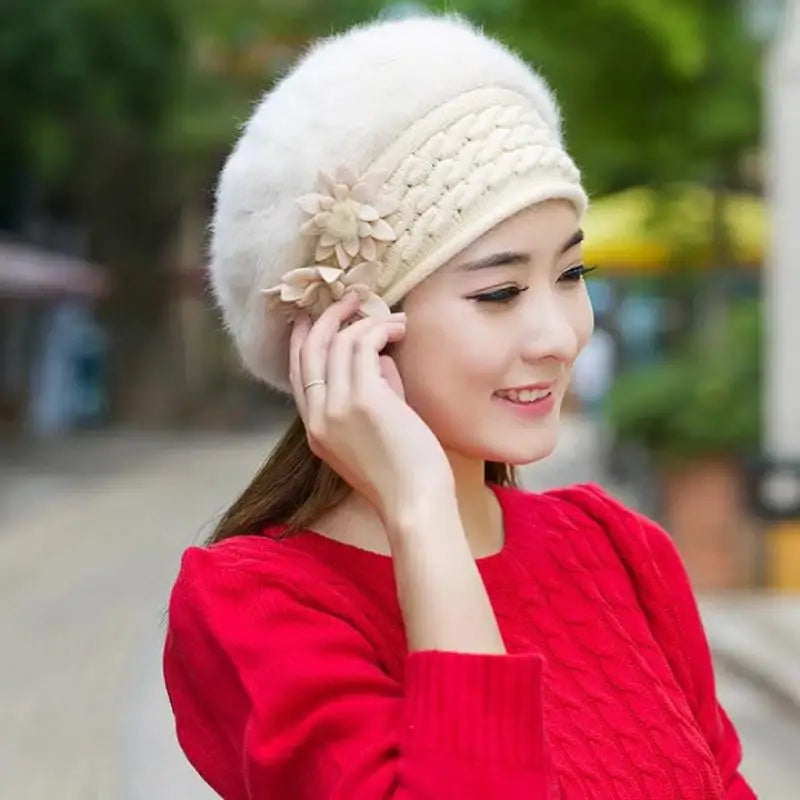 Durable Beret Wool Knit Fall Winter Cap Moms DIY Accessories Women's Zpaxo