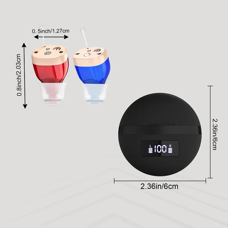 Rechargeable Hearing Amplifiers Earbuds Intelligent Noise Reduction