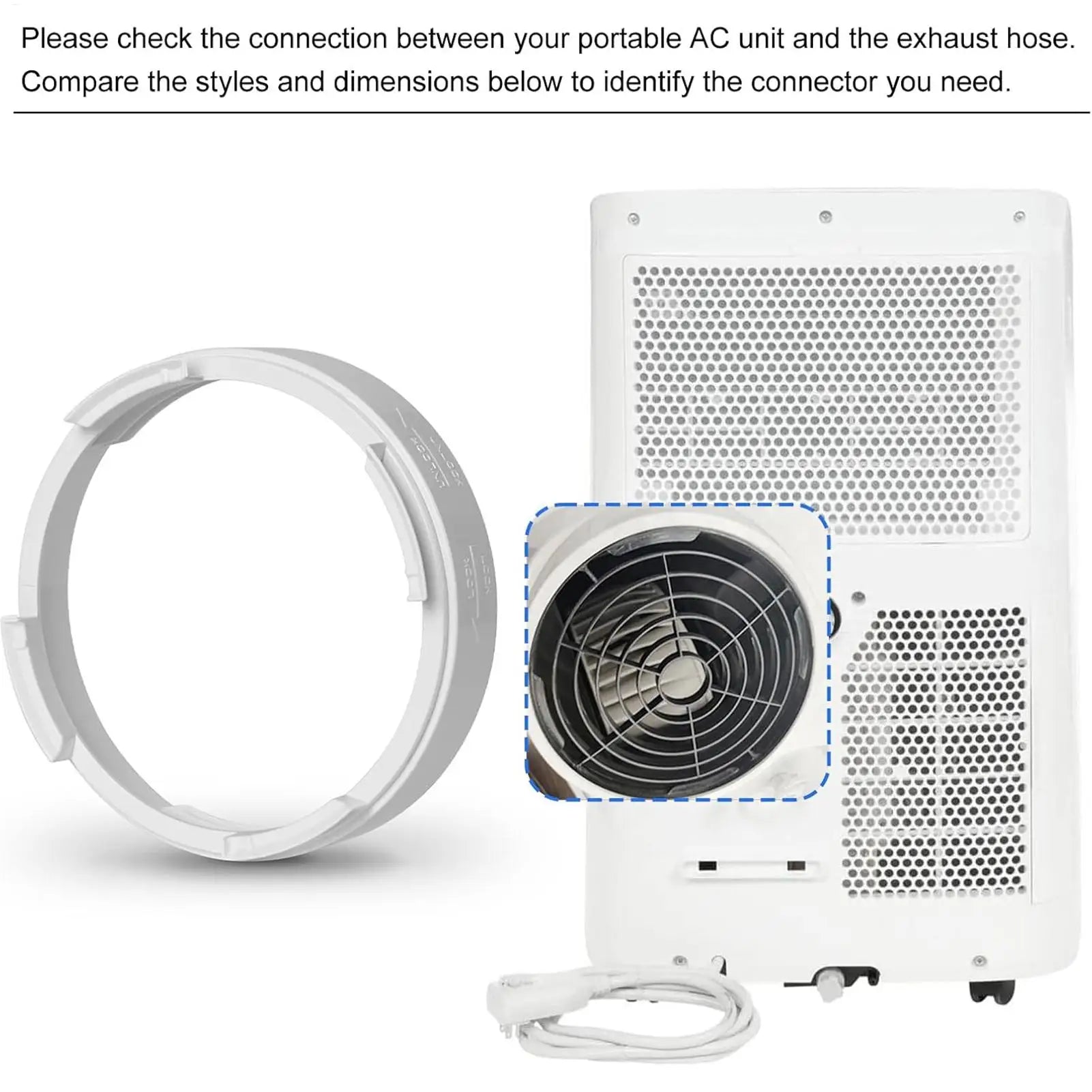 AC Round Exhaust Hose Coupler Secure Fit Adapter Portable Split Air
