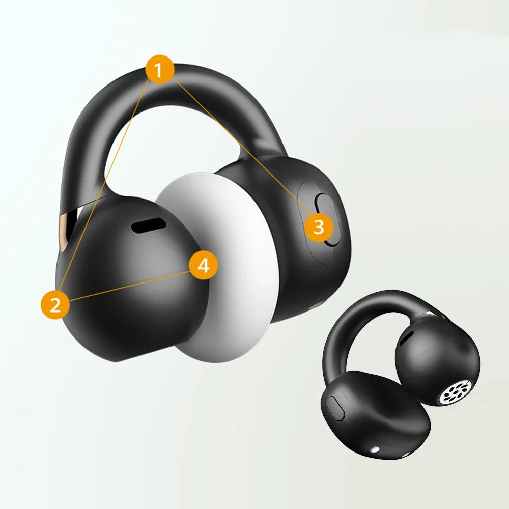 Open Ear Earbuds Clip Sport Bluetooth Headphones 5 4 Earphones Clear