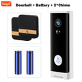 Tuya WIFI Doorbell 1080P Wireless Security Camera DC AC Battery Powered Smart Home Monitor With Alexa Google Door bell Camera Zpaxo Option 5 EU Plug