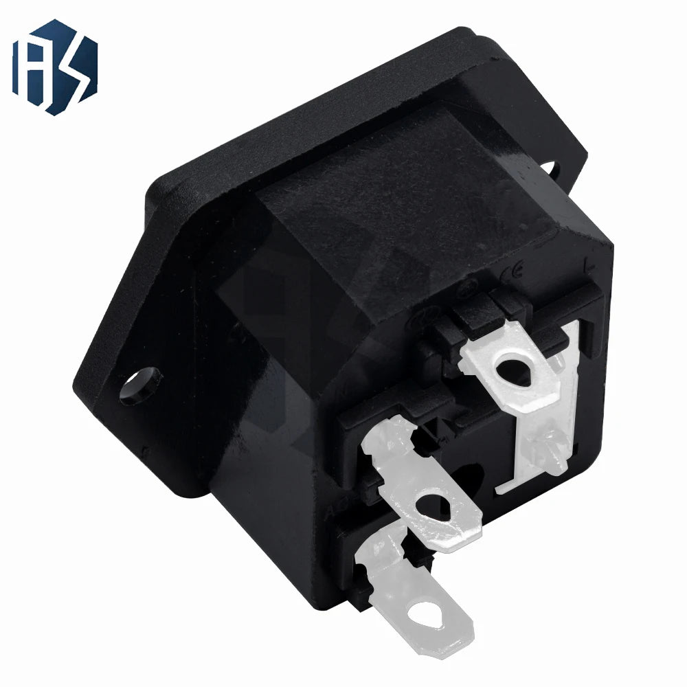 AC-03 3-Pin IEC 60320 C14 Fused Power Inlet Socket – 250V 10A with Fuse Holder for Servers UPS Industrial Equipmen Zpaxo
