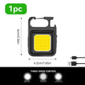 1 USB COB Keychain Work Light Flashlight Bright Emergency Bottle