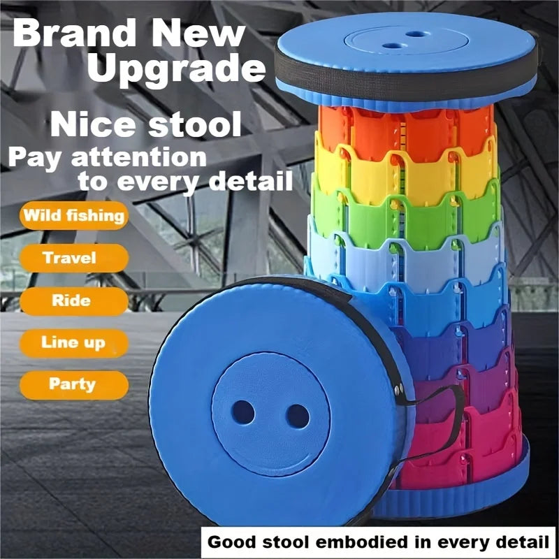 Upgraded Portable Folding Stool, Durable PP Material, Extendable Stool for Fishing, Hiking, BBQ, Party, Outdoor Activities Zpaxo