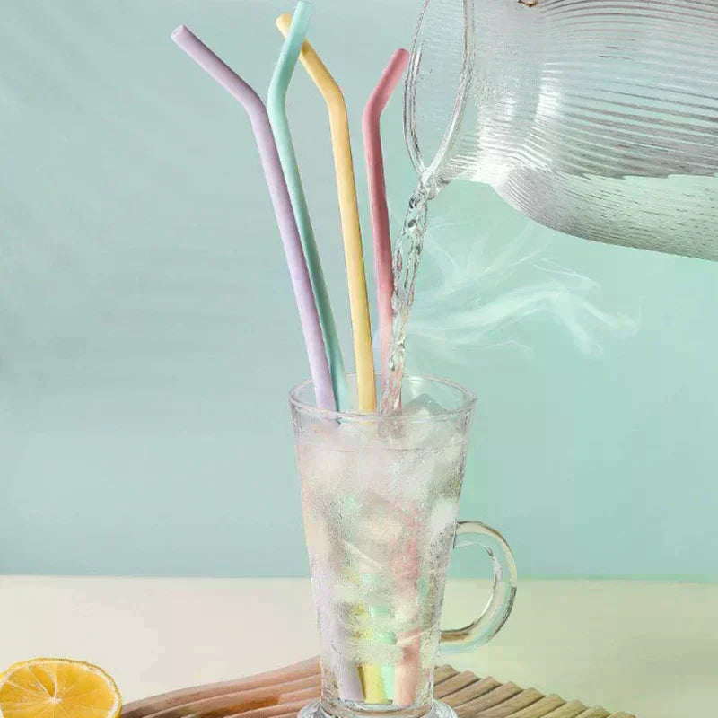 Children Drinking Water Drinks Juice Curved Straws Reusable Cocktail Zpaxo