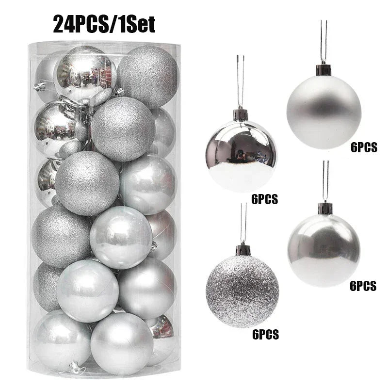 2025 Decorating Christmas Balls Large Plastic Silver Gold Red Ball
