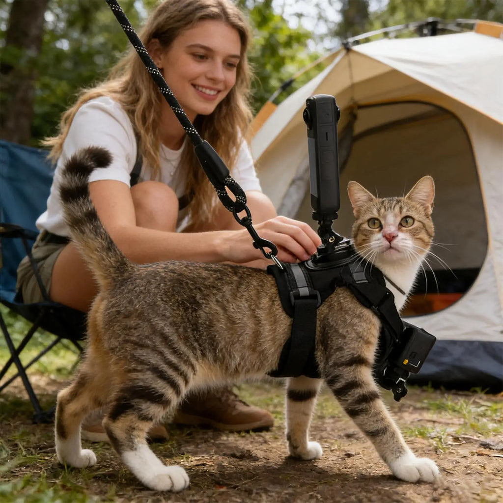 Escape Proof Cat Harness Escape Proof With Camera Mount Adult Cat Harness Vest For Training For Kitten Indoor Outdoor Hiking Zpaxo