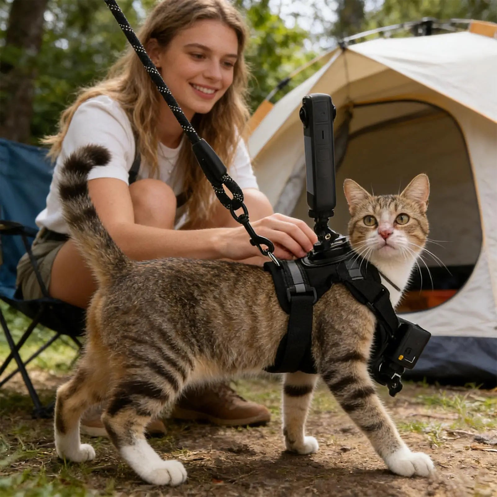 Escape Proof Cat Harness Escape Proof With Camera Mount Adult Cat Harness Vest For Training For Kitten Indoor Outdoor Hiking Zpaxo