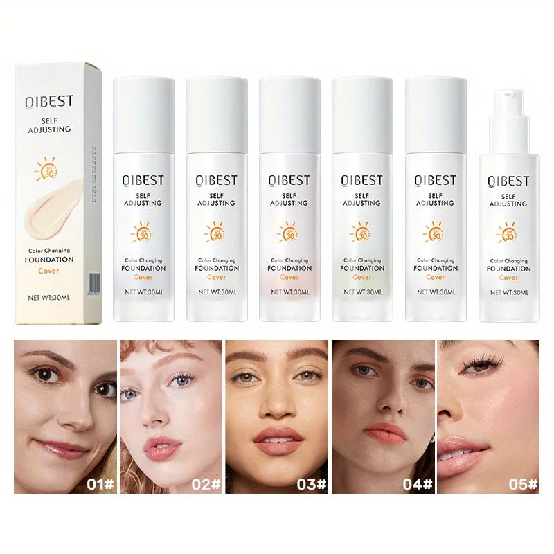 Invisible Fit Liquid Foundation Color-changing Moisturizing Makeup Concealer Waterproof Natural Clear Liquid Foundation Zpaxo