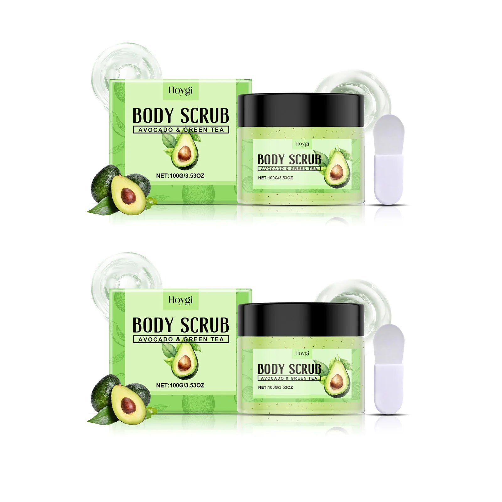 Hoygi Matcha Body Scrub – Exfoliate, Cleanse & Nourish Skin Body Scrub Zpaxo 2 x 100g Boxed