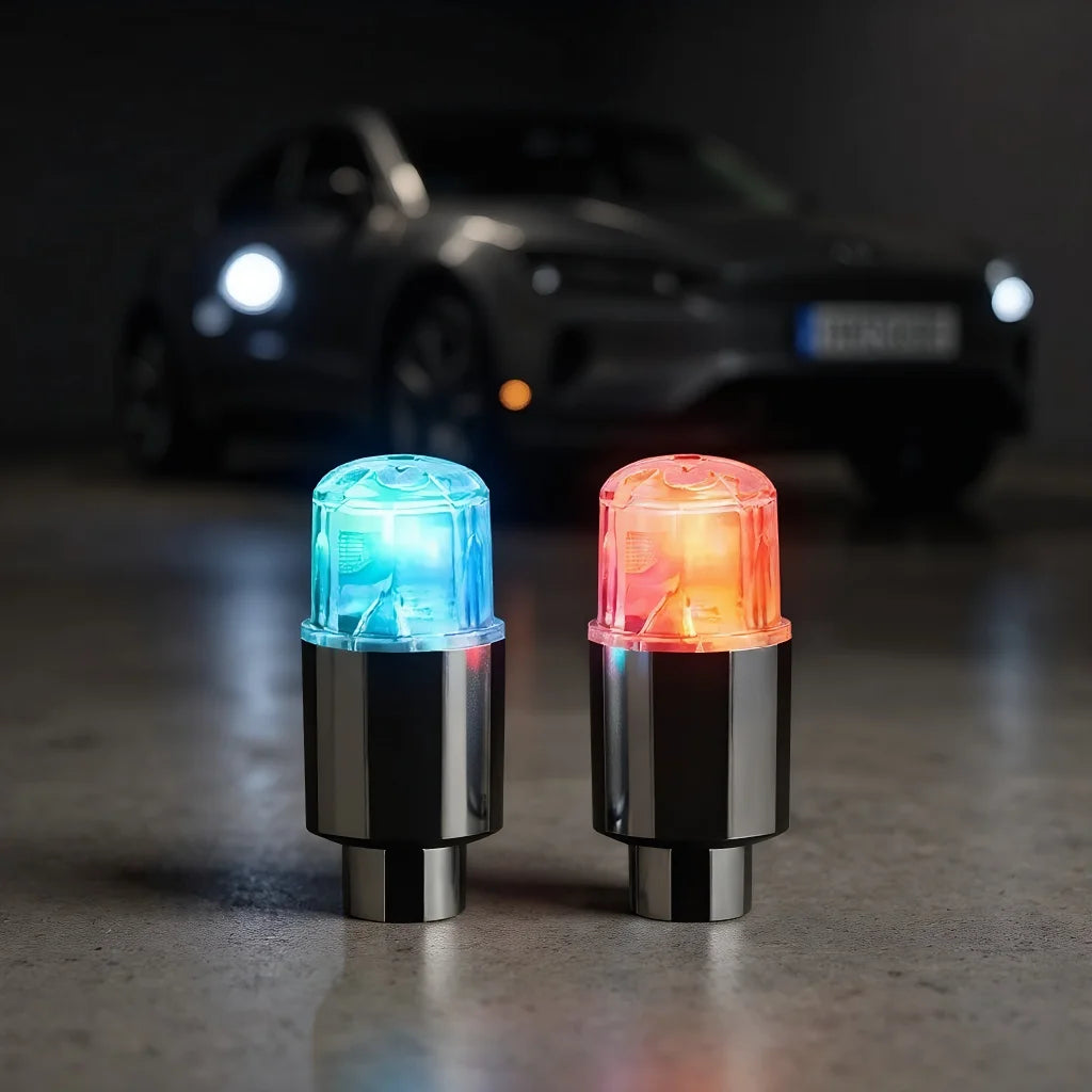 LED Tire Valve Cap Lights – Waterproof for Cars, Bikes & Motorcycles