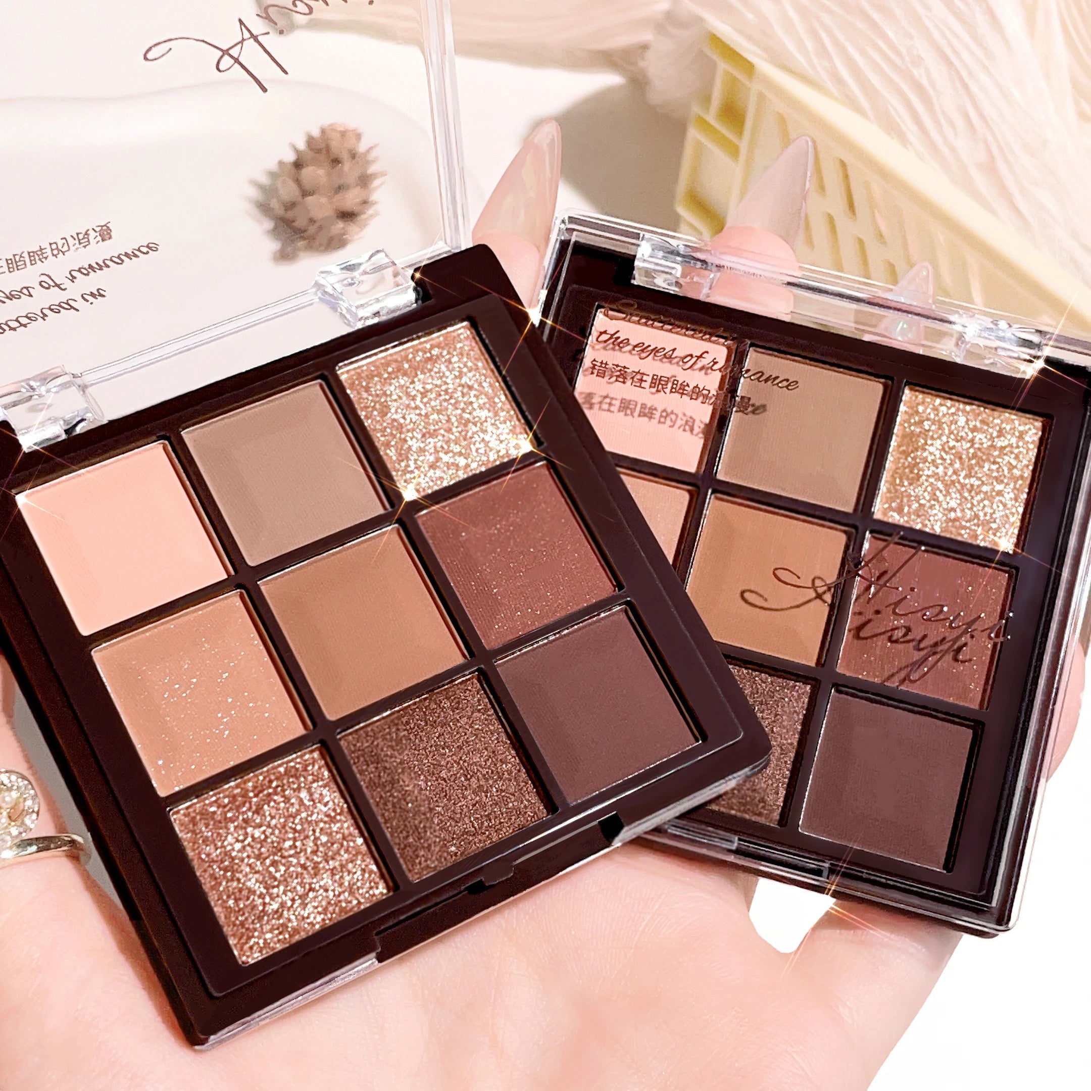 Eyeshadow palette, nine-color chocolate eyeshadow palette, pearlescent matte, large glitter, fine comprehensive palette Zpaxo