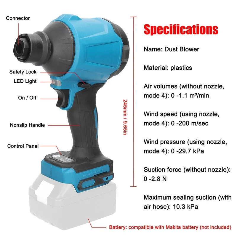 Rechargeable Air Dust Machine Lithium Electric Cordless Inflator