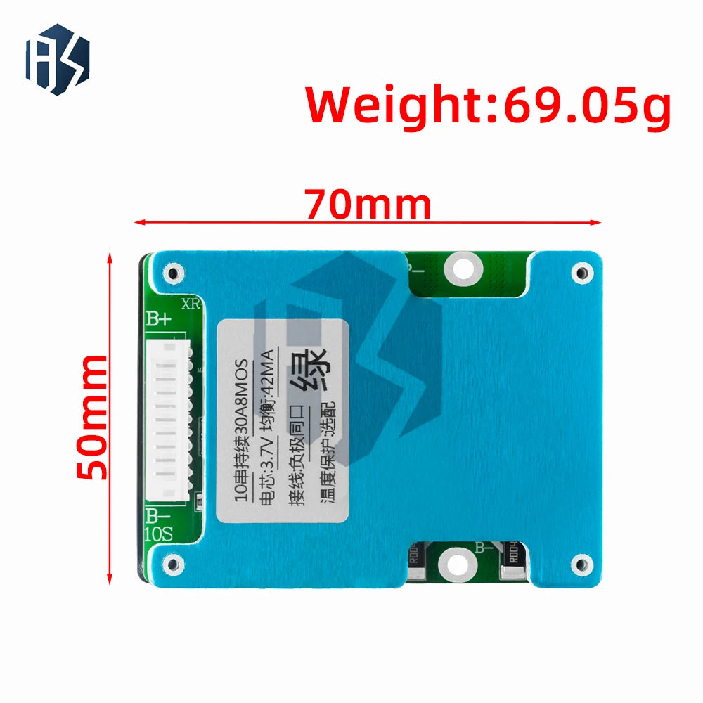 10S 36V Lithium Battery BMS Board 20A 30A Integrated Balance Zpaxo
