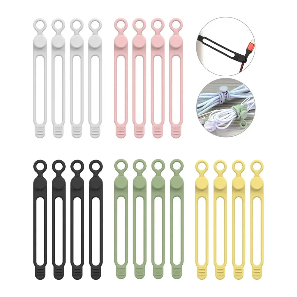 Silicone Cable Ties – Reusable Cord Organizer Straps Cable Organizer Ties Zpaxo 20pcs