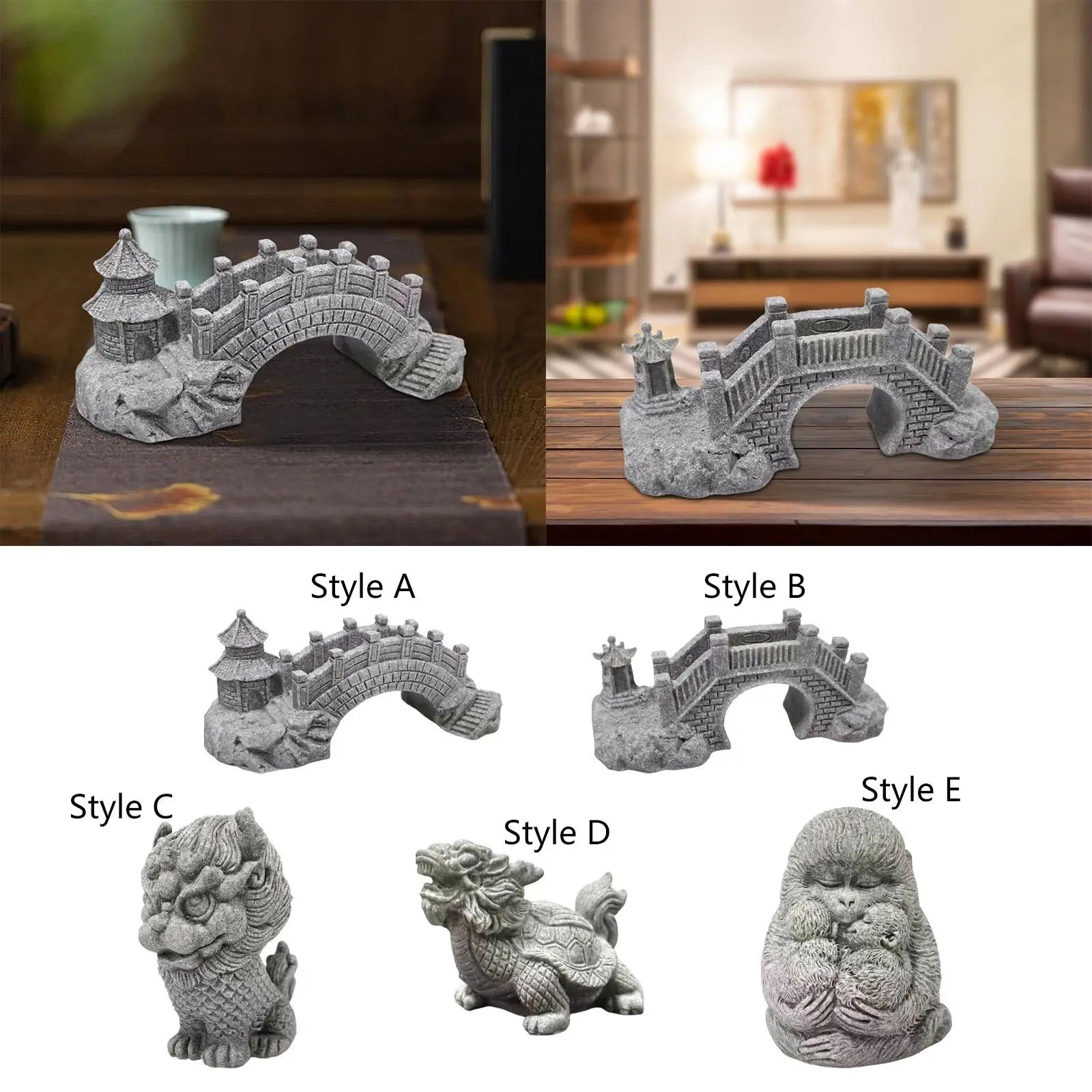 Sandstone Statue Miniature Antique Gardening Landscape Ornament for Indoor Outdoor Hotel Tabletop Living Room Decoration Zpaxo