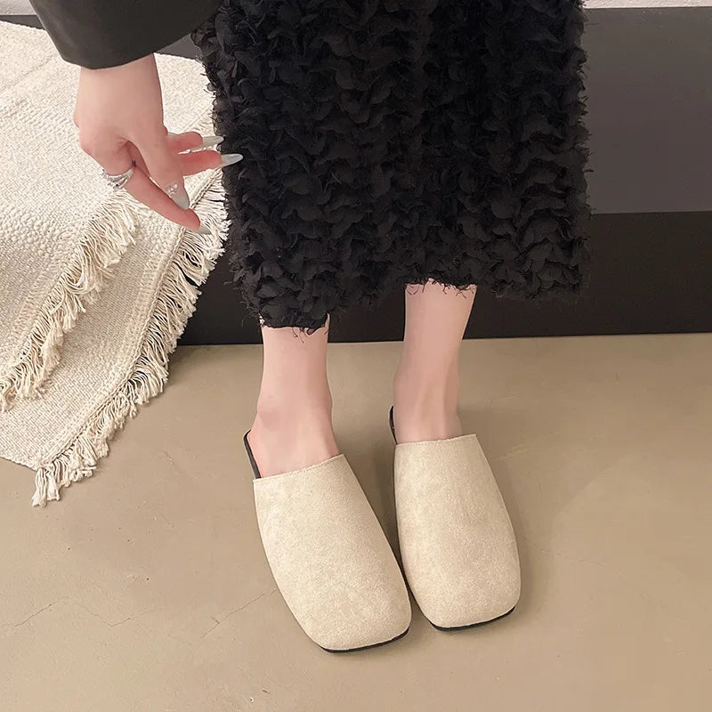 Pink Baotou Half Slippers Women's Outer Wear 1 Slip-on Flat Summer 2025 New Sandals Zpaxo