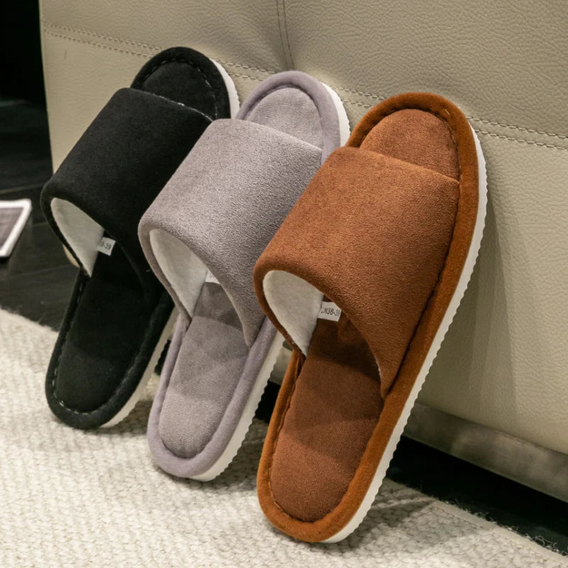 Men's Indoor Open Toe Slippers Soft Comfortable Home Shoes Anti-skid