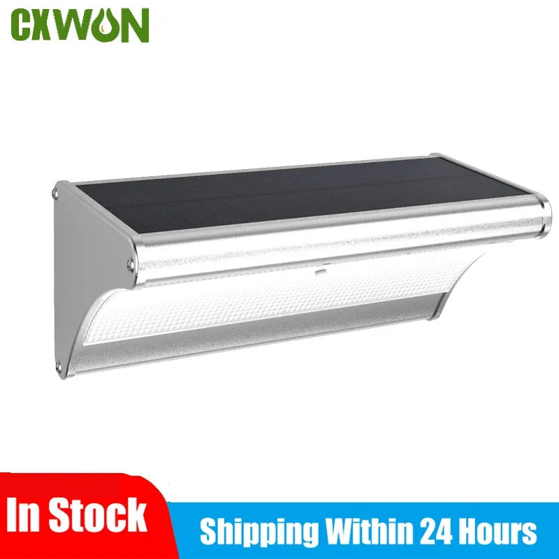 Outdoor Solar Led Lights Radar Sensor 60LED Reflector Aluminium Wall Zpaxo Silver 60LED-White China Mainland