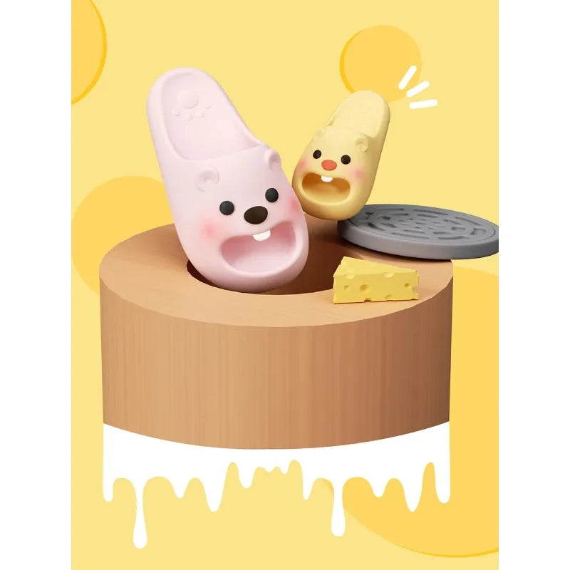 SHAJI Unisex Couple Cute Beaver EVA Slides All Season Breathable