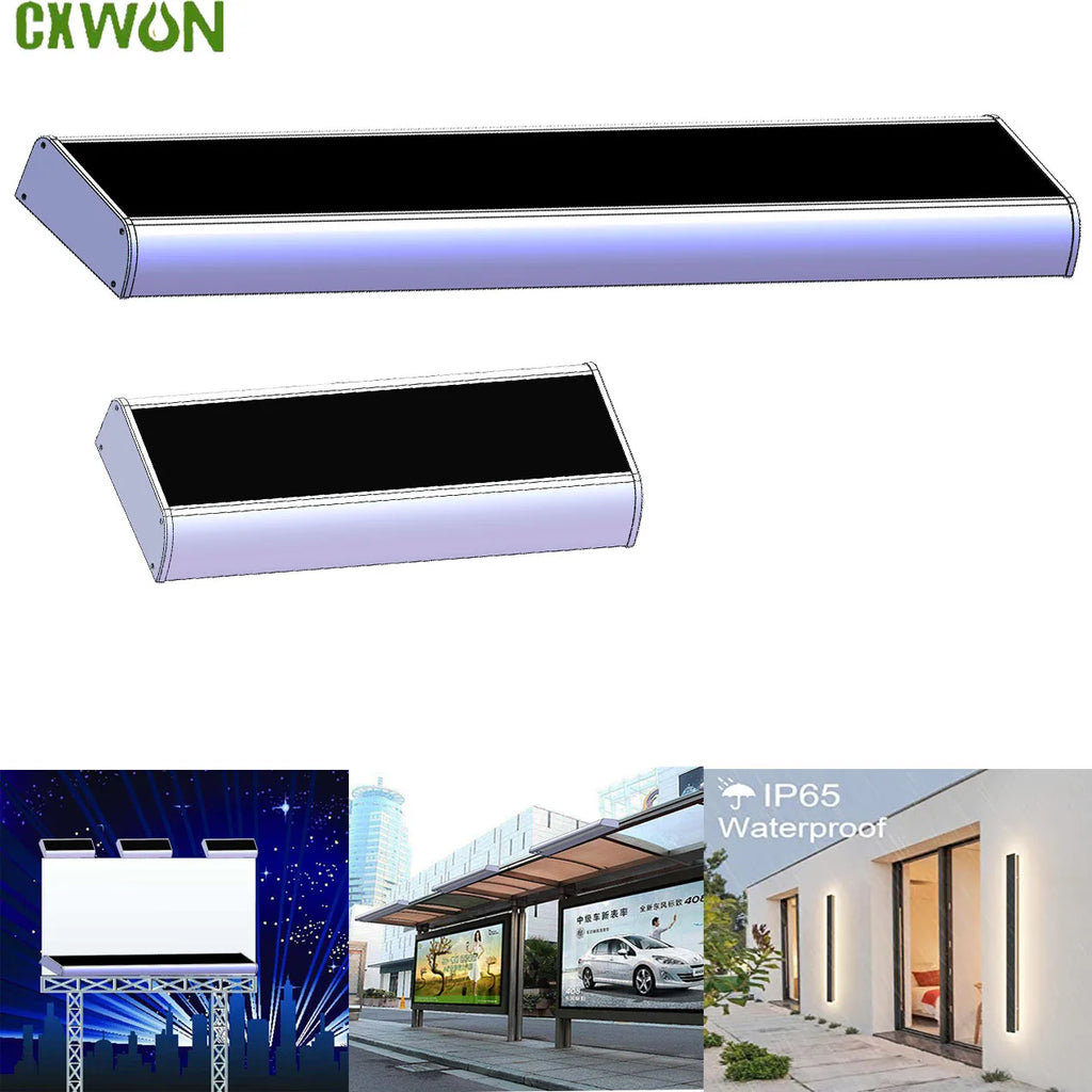 Outdoor Aluminum Solar Billboard Lights Sensor 4 Modes LED Lamp Zpaxo