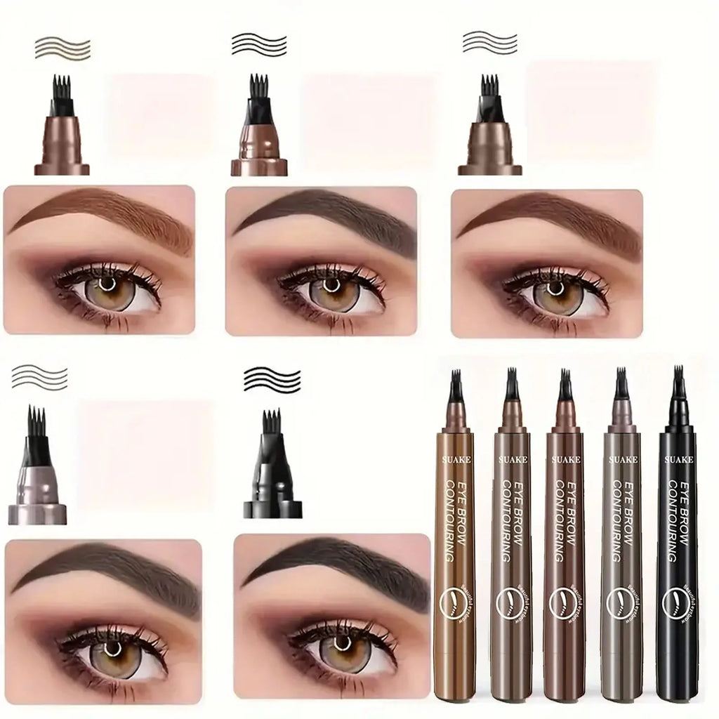 4 Point Eyebrow Pencil Enhance Waterproof Liquid Pen Natural Makeup