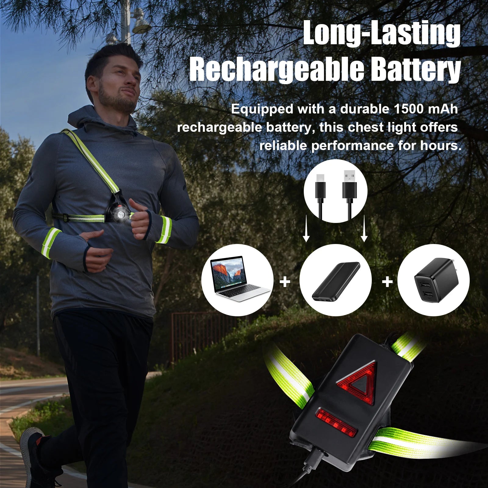 Running Lights USB-C Rechargeable 360 Degree Reflective Light IPX4