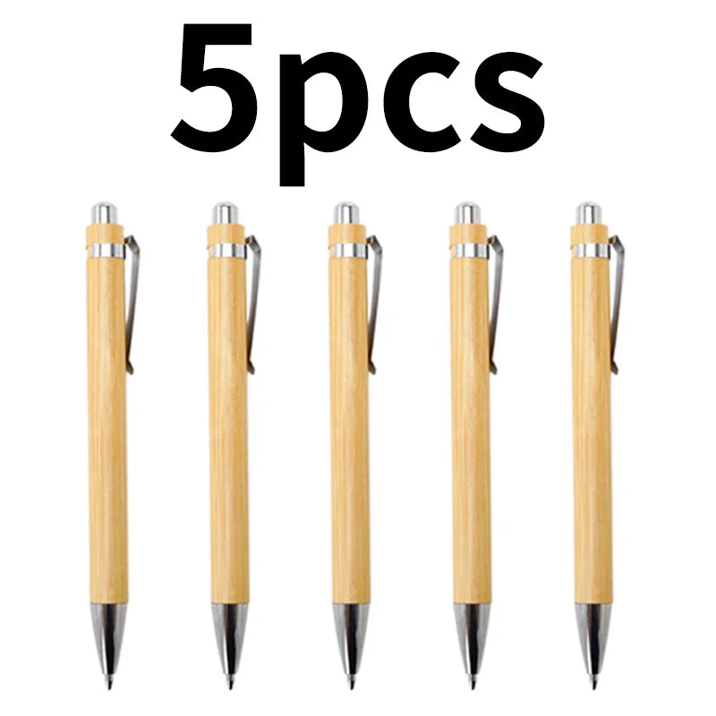 5 10 Bamboo Ballpoint Pens Ideal Office Use School Writing Zpaxo black 5pcs
