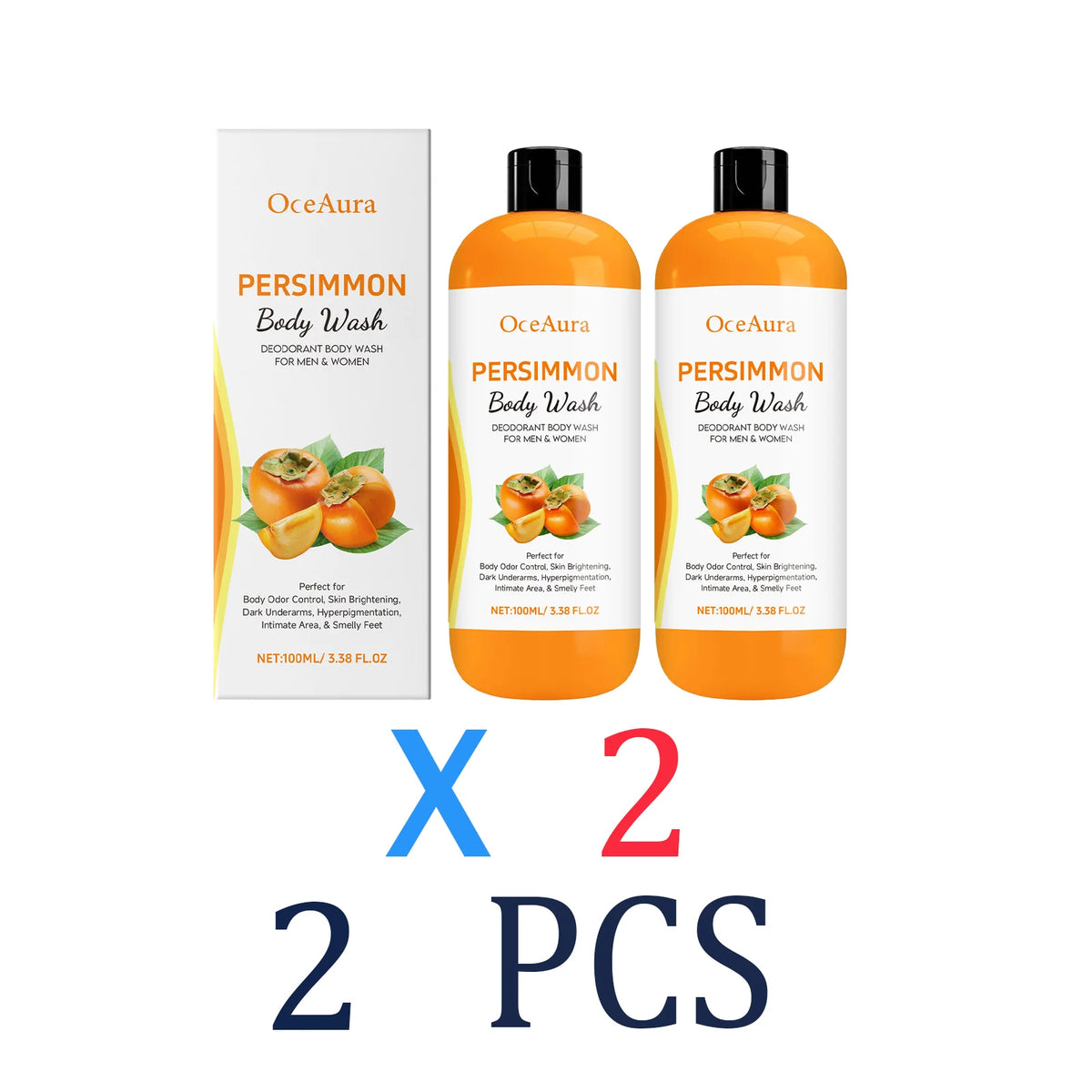 100ml Persimmon Body Wash Rosemary Lavender Flaky Skin Care Stabilizing Restoring Deep Hydration Lock Portable Travel Shower Gel Zpaxo 2 Pcs Moisturizing