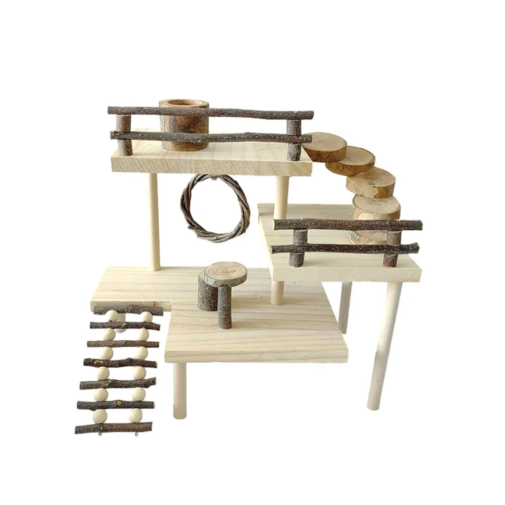 3 Layers Hamster Toy Climbing Ladder Playground Stairs Platform Pet Zpaxo